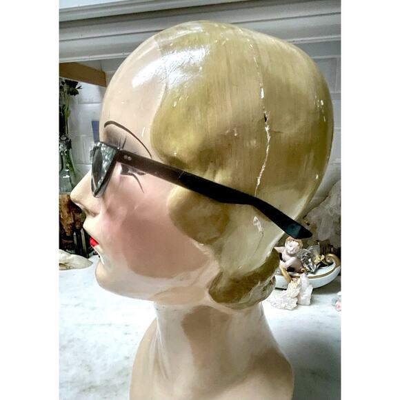 Vintage 1950-1960 Cat Eye Sunglasses Reflective Pearl Frame Pin Up Rockabilly - Picture 4 of 16